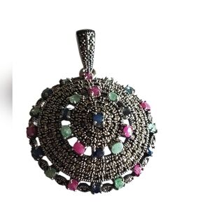 Vintage Multi Gemstones Pendant
